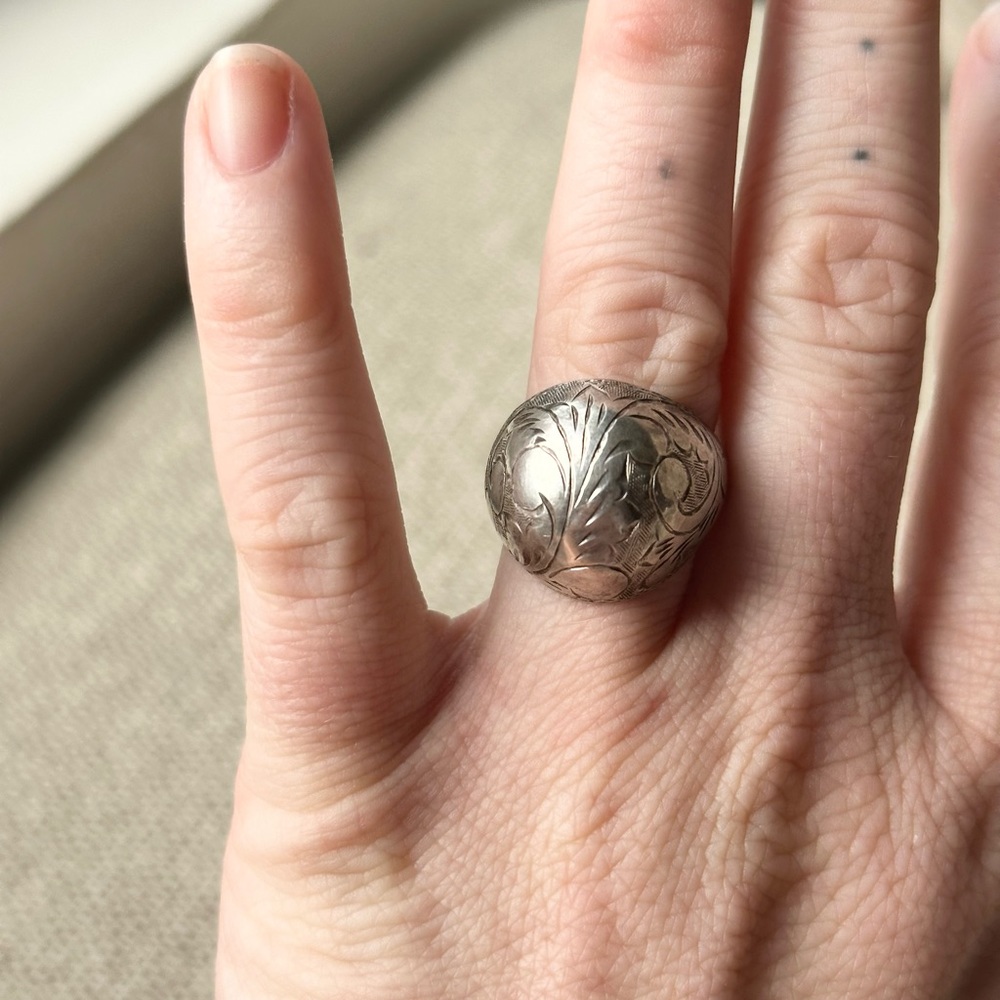 Sterling Silver Etched Ring